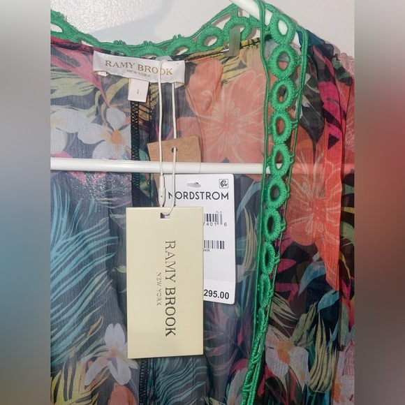 New! Ramy Brook Madge Multicolor Tropical Floral Swim Coverup Minidress 🌻 Large - Picture 15 of 16
